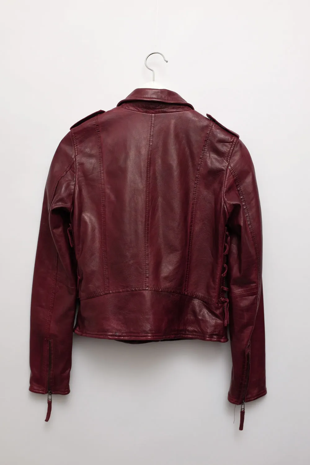 BURGUNDY LEATHER JACKET