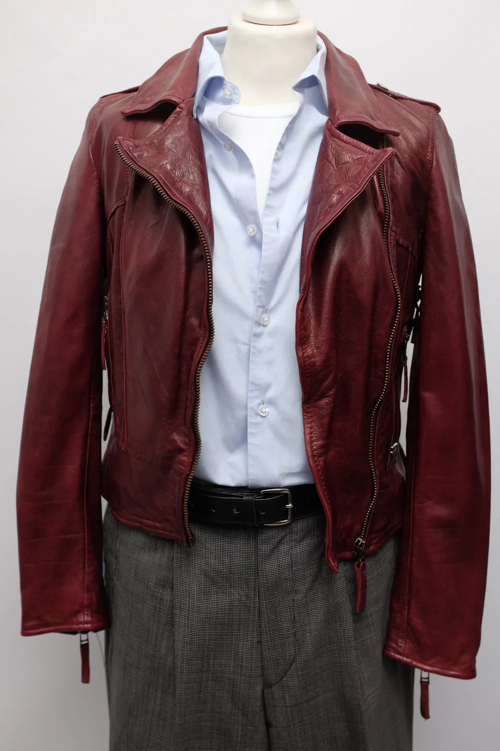 BURGUNDY LEATHER JACKET