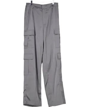 Cloeys Satin Cargo Pants Grey UK 8