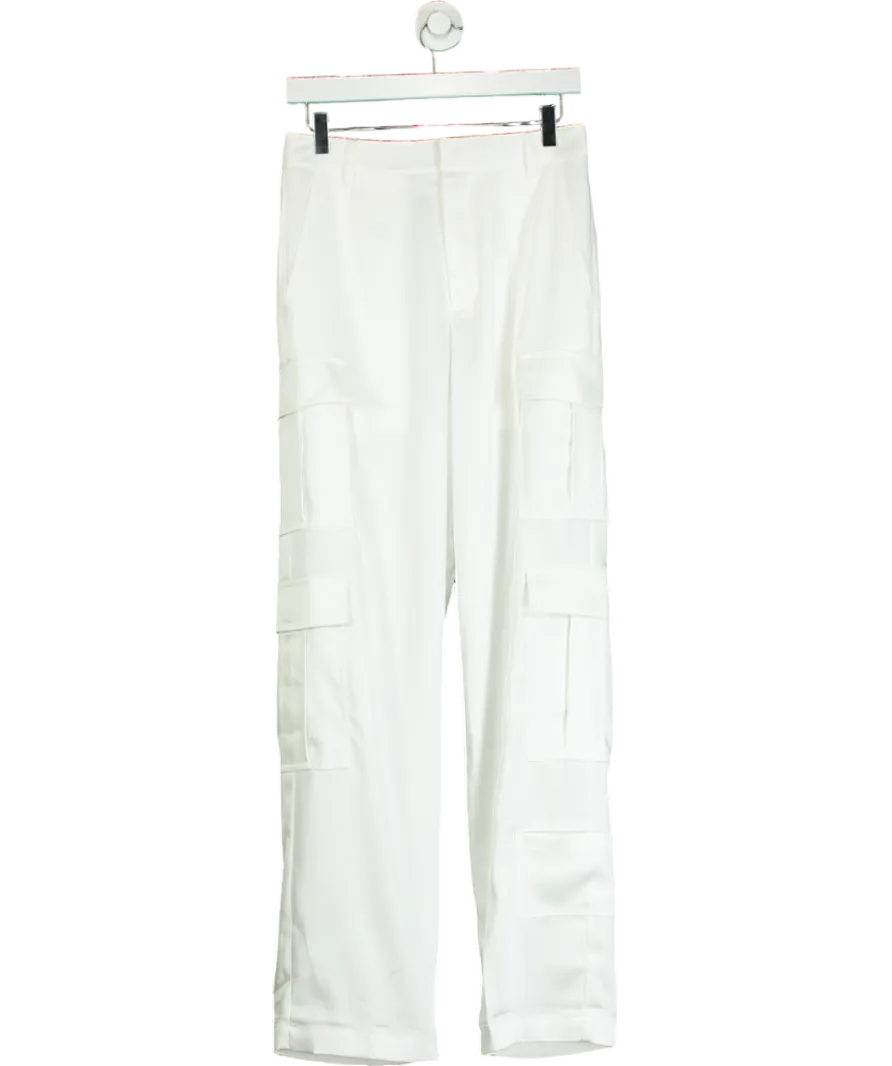 Cloeys White Satin Cargo Trouser UK S