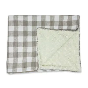 Ecru Plaid Minky Blanket