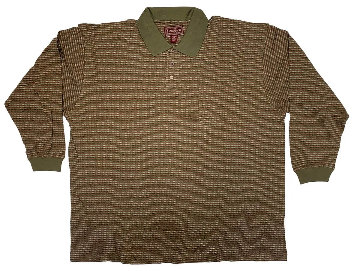 Falcon Bay Men's Long Sleeve Fancy Polo Shirt Closeout