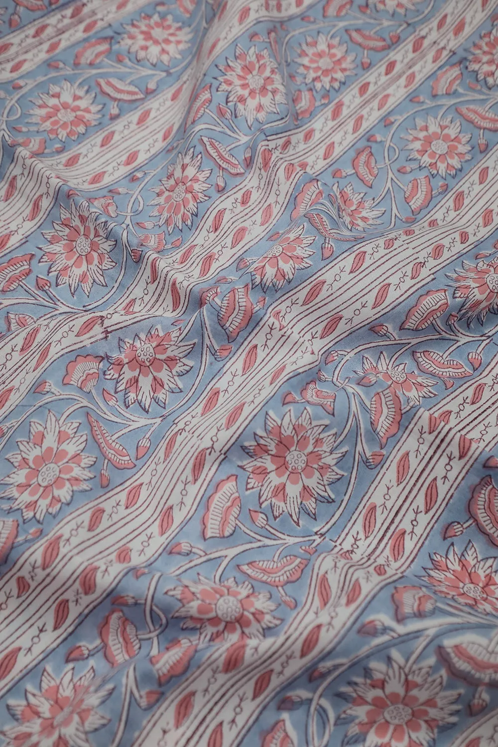 Floral Patterned Sanganeri Cotton Fabric