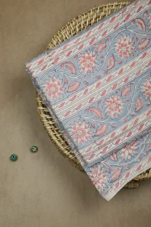 Floral Patterned Sanganeri Cotton Fabric