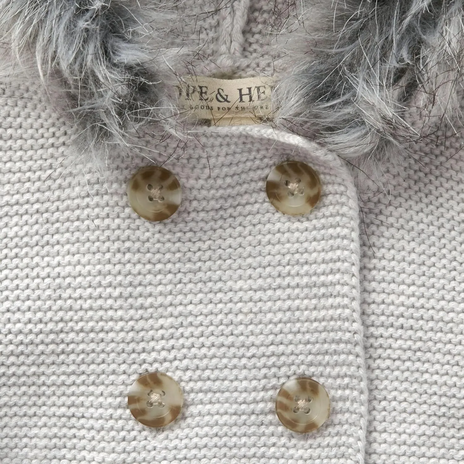 Hope & Henry Layette Baby Long Sleeve Button Front Hooded Sweater