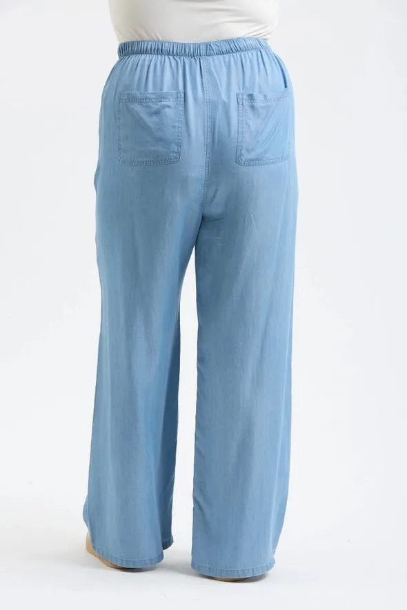Keeping Cozy Chambray Pants