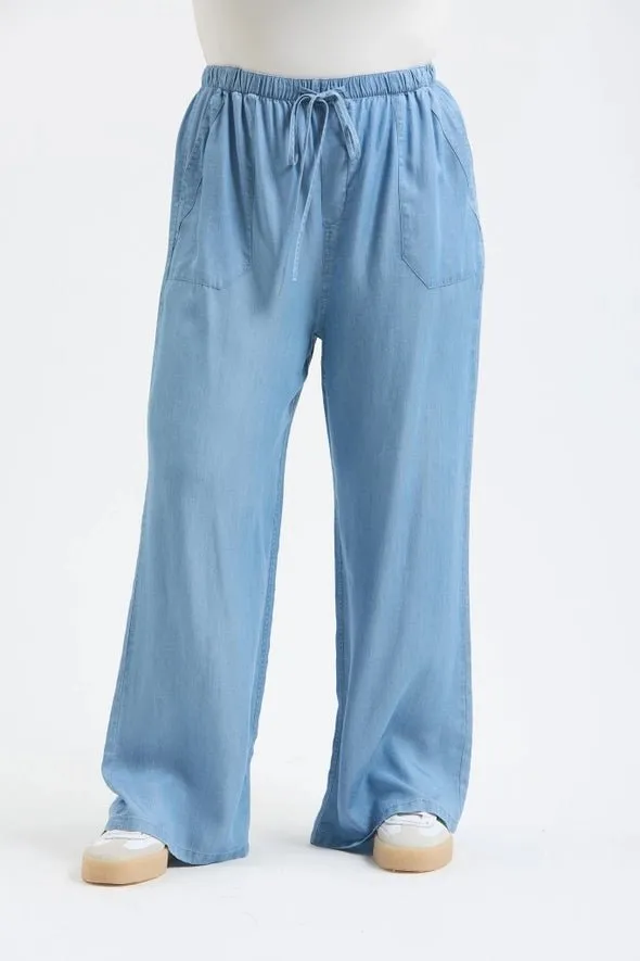 Keeping Cozy Chambray Pants
