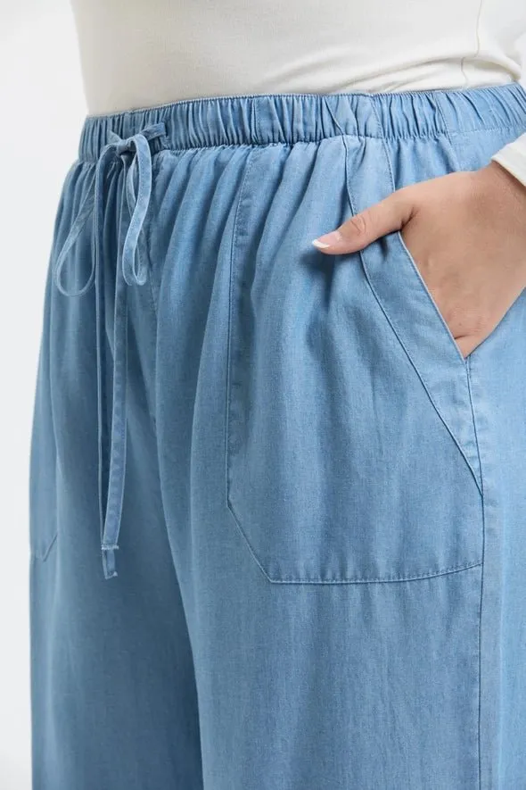Keeping Cozy Chambray Pants