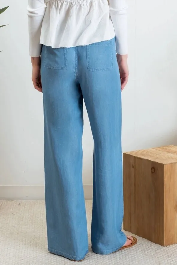 Keeping Cozy Chambray Pants