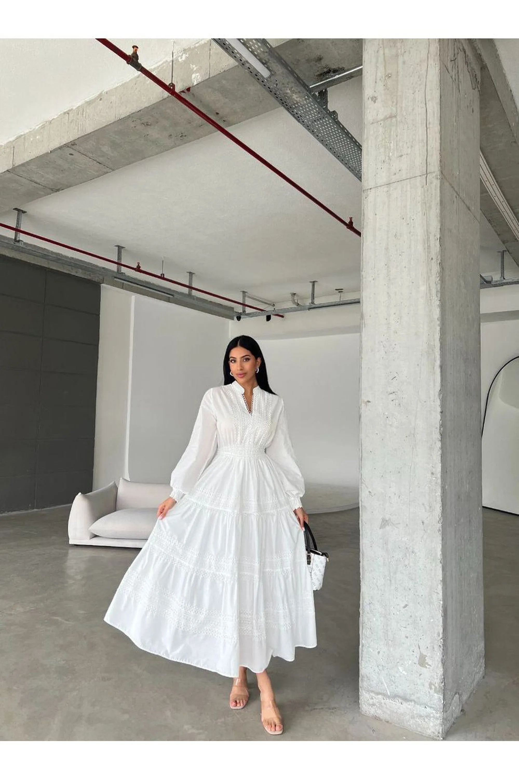 LDS Temple Dress - White Cotton Maxi