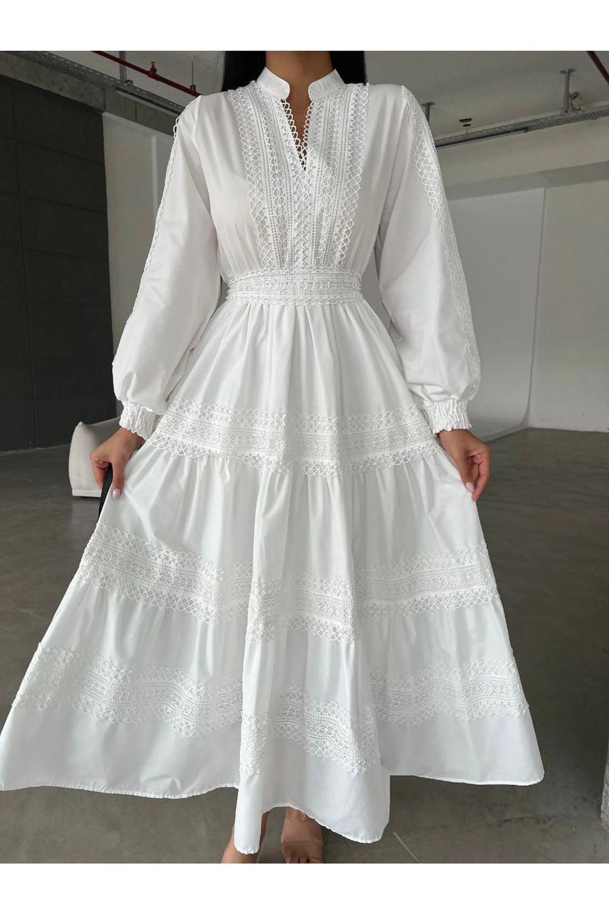 LDS Temple Dress - White Cotton Maxi