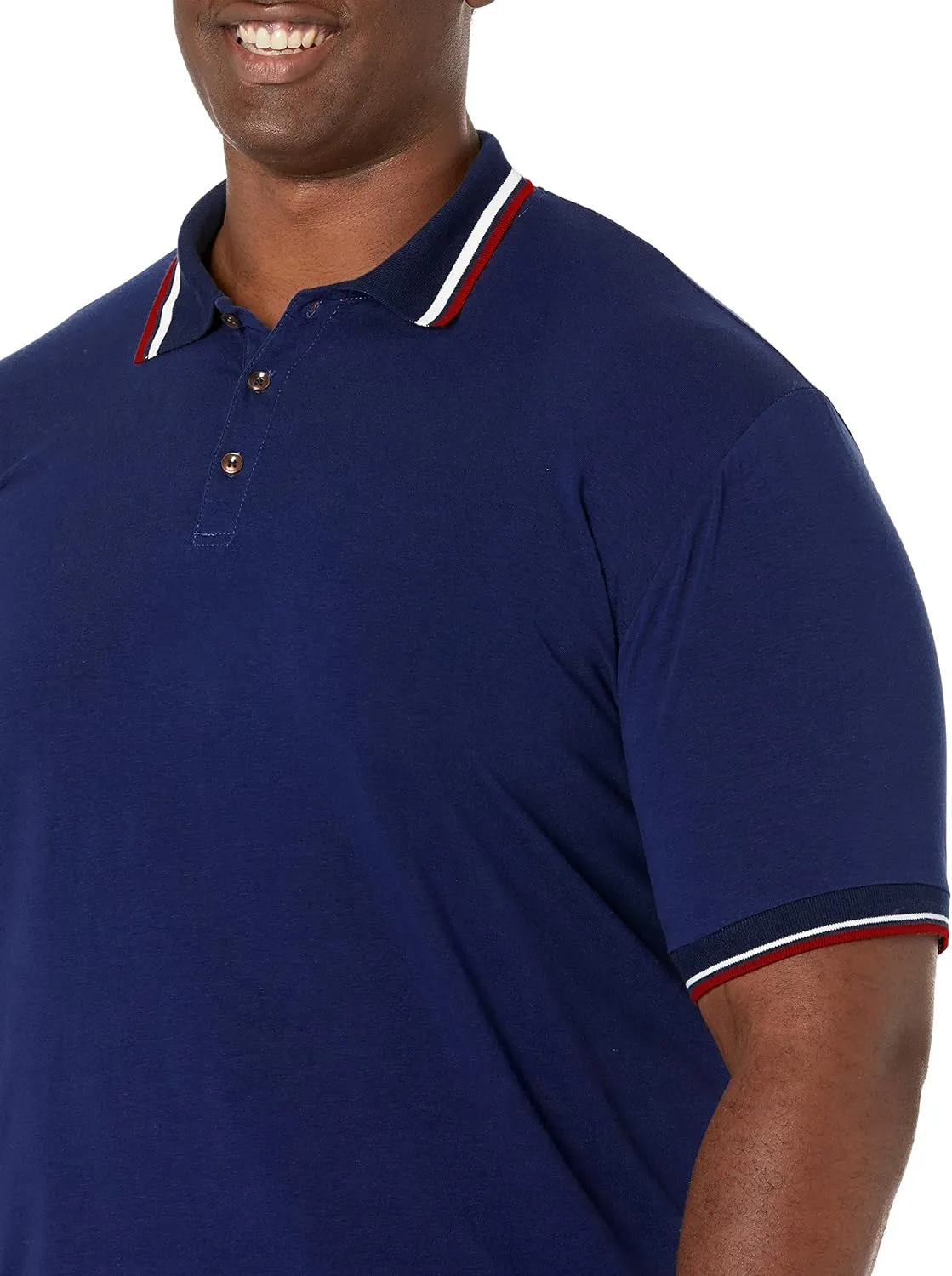 MLANM Men's Polo Regular-Fit Quick-Dry Golf Striped Short Sleeve Collared T-Shirts