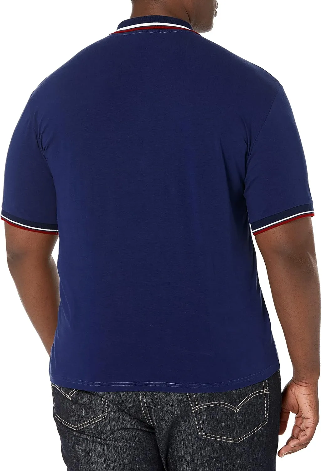 MLANM Men's Polo Regular-Fit Quick-Dry Golf Striped Short Sleeve Collared T-Shirts
