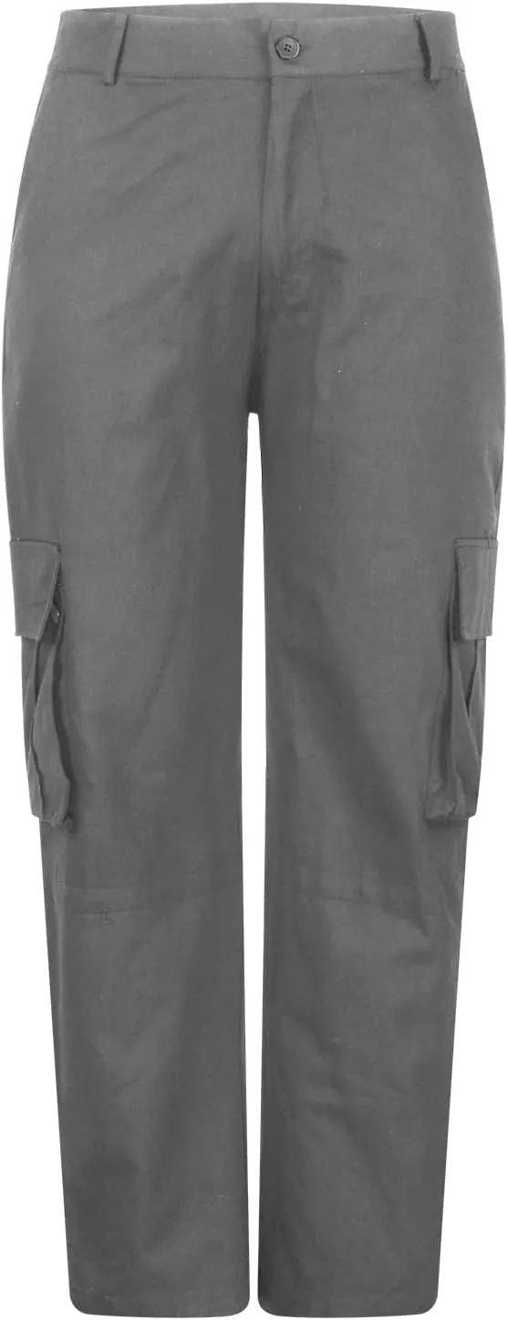 Muscularfit Cargo Pants for Men Outdoor Fashion Cotton Solid Tactical Trousers Multi Pockets Regular Fit Sport Sweatpants