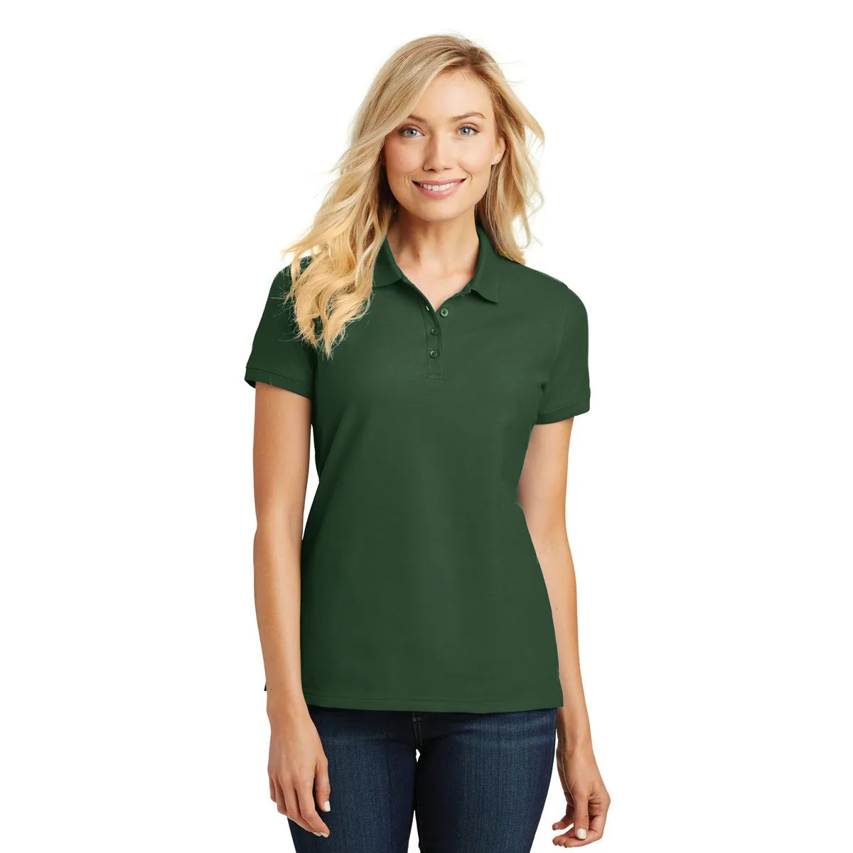 Port Authority Women's Deep Forest Green Core Classic Pique Polo