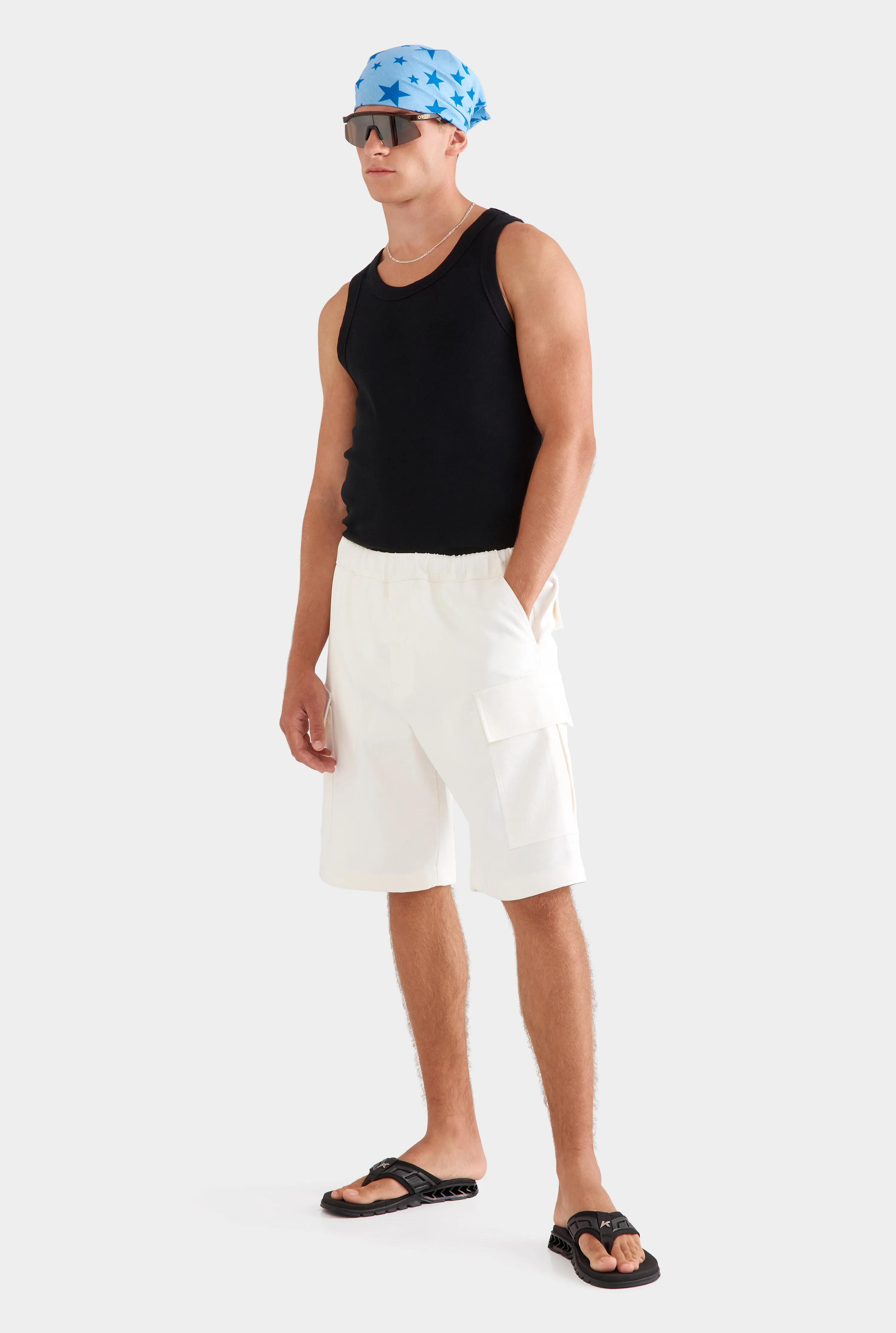 Relaxed Cargo Short -  Off White