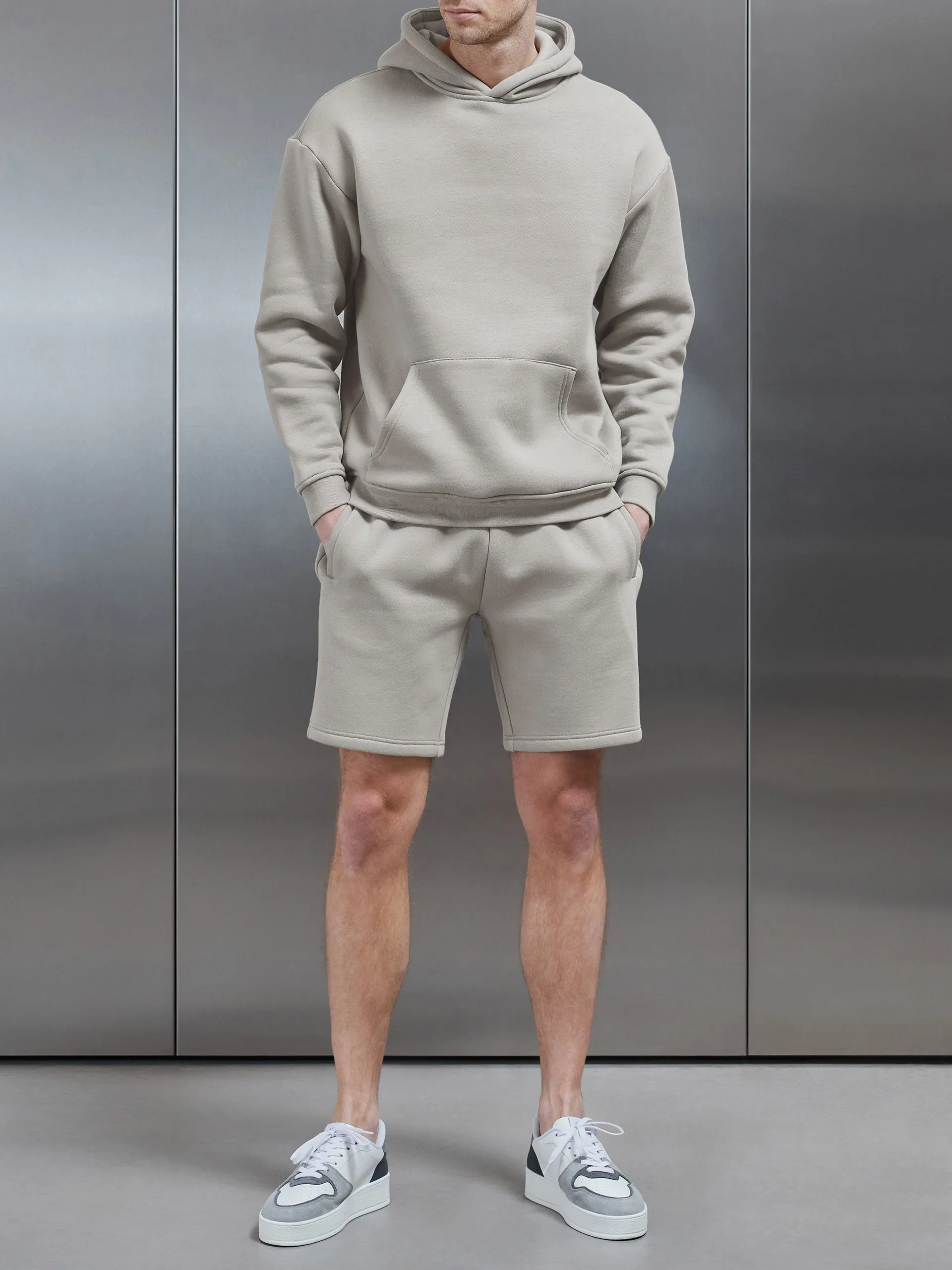 Relaxed Fit Hoodie in Stone