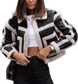 Sherpa Jacket Women Fuzzy Fleece Winter CoatsShackets 2024 Fashion Casual Warm Gingham Teddy Coat with Pockets