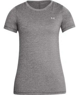 UNDER ARMOUR WOMEN'S HEATGEAR T SHIRT- GREY