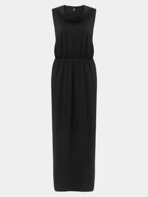 Wholesale Round Neck Sleeveless Plain Backless Hooded Slit Hem Maxi Dresses