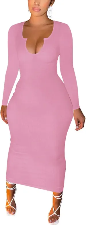 Women Sexy Two Piece Skirt Outfits Long Sleeve/Sleeveless V Neck Bodycon Ribbed Knitted Maxi Club Party Dress
